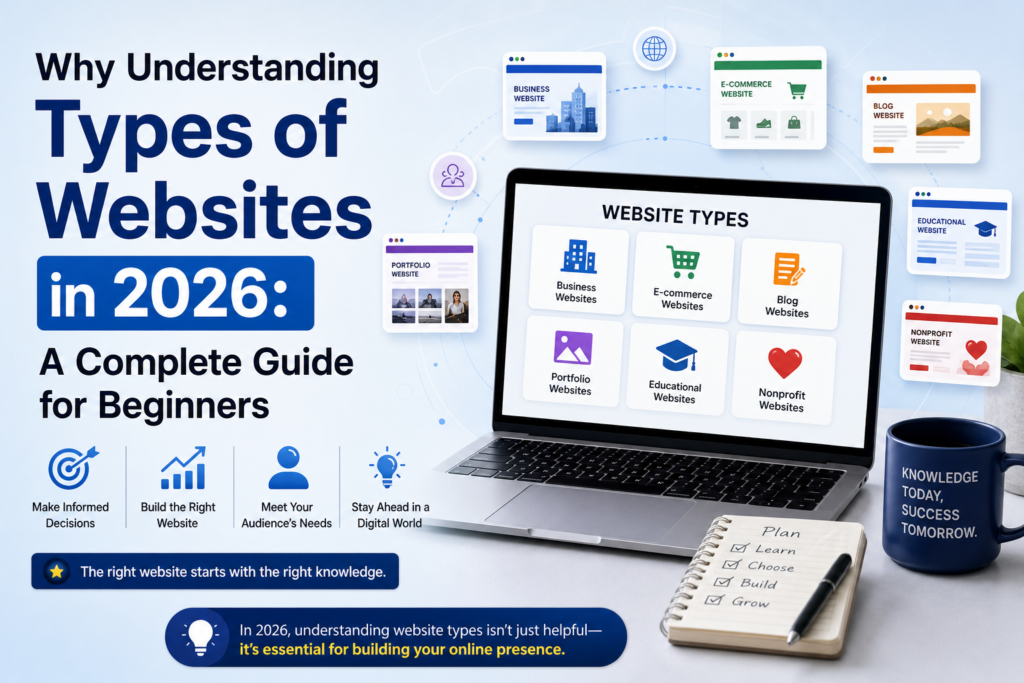 Types of website in 2026:A complete guide for beginners